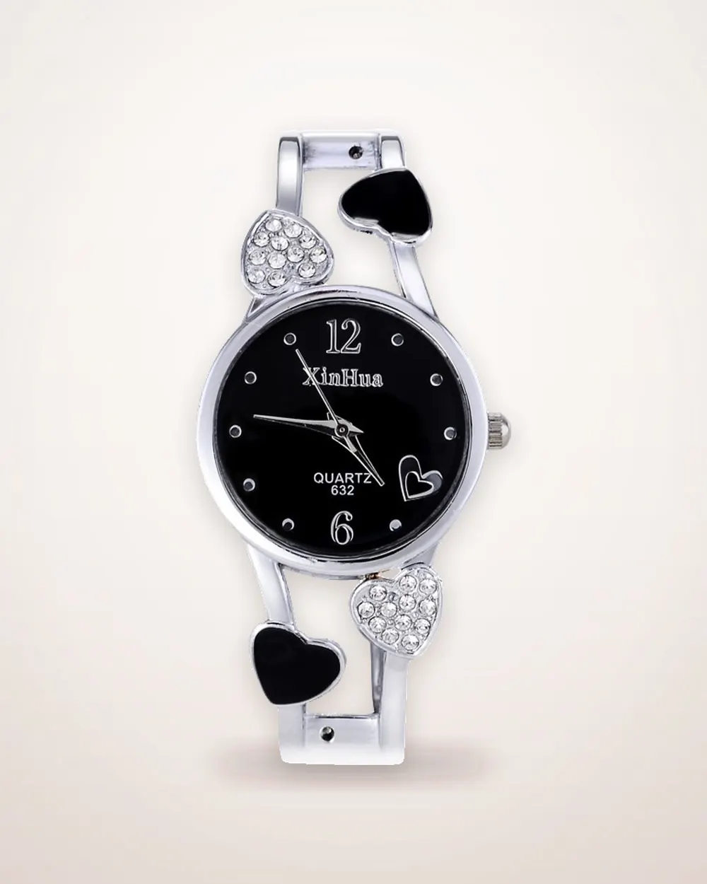 Stone-Set Round Quartz Watch Set