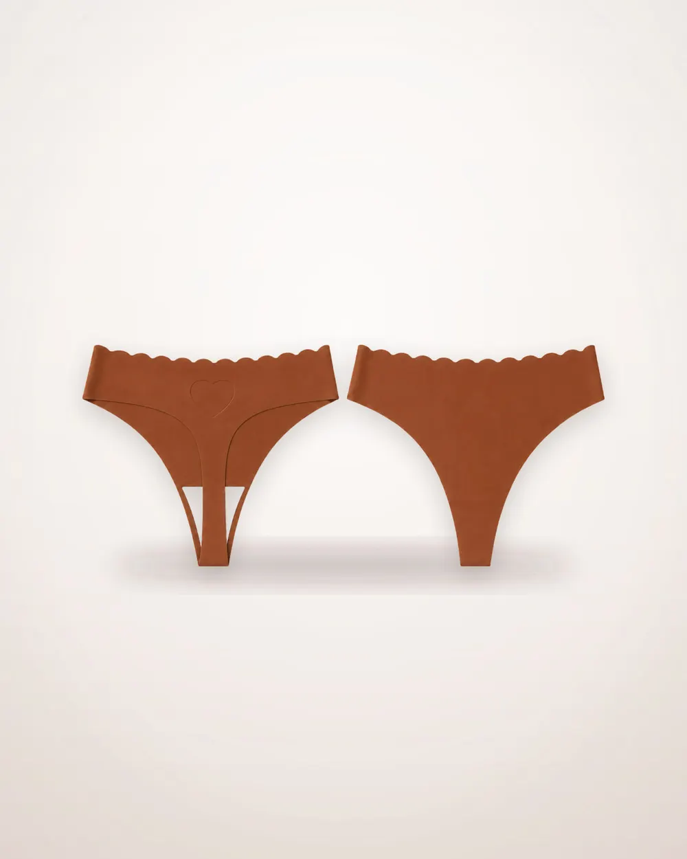 Wavy Waist Heart Mesh Thong