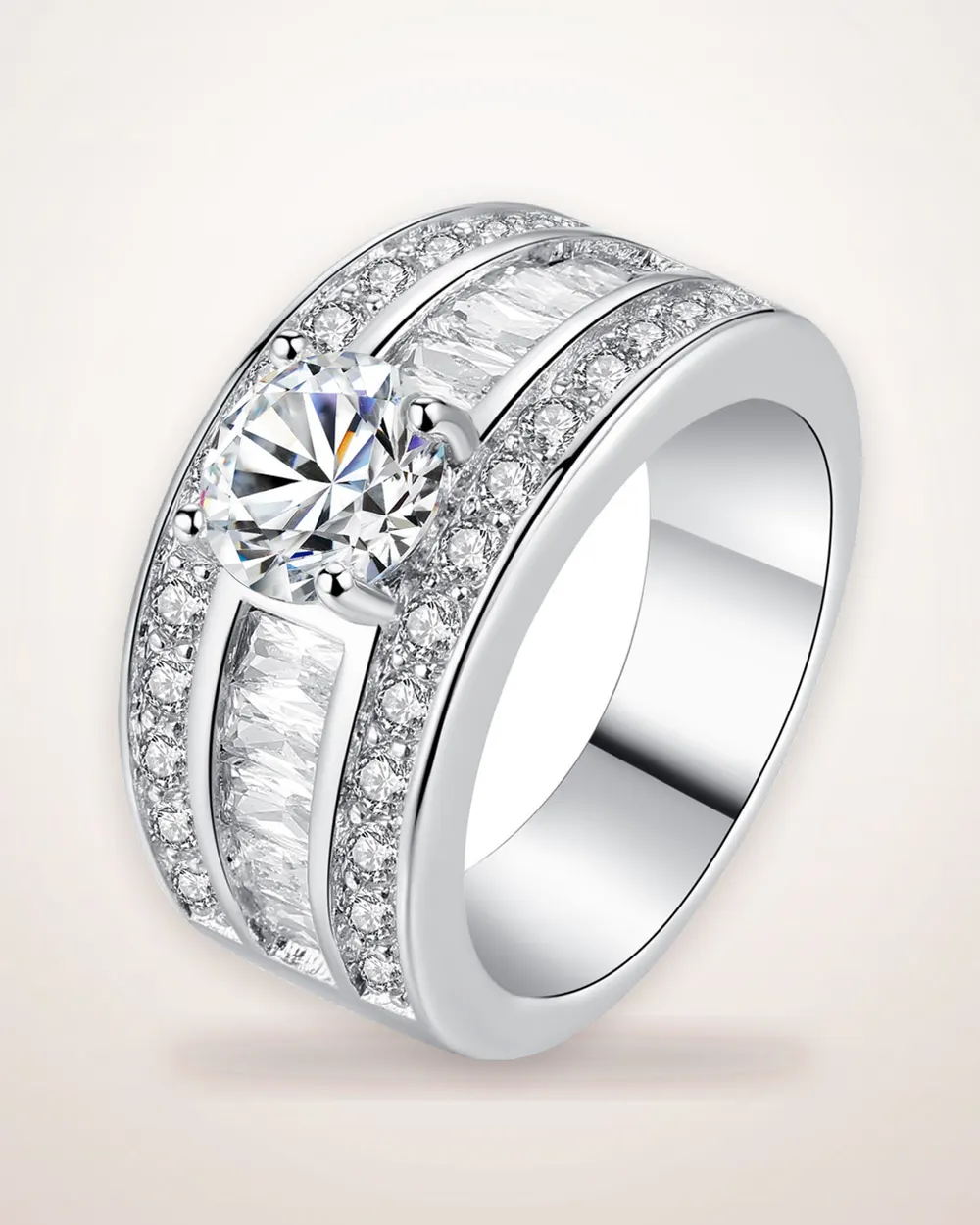Zircon Heart and Arrow Ring