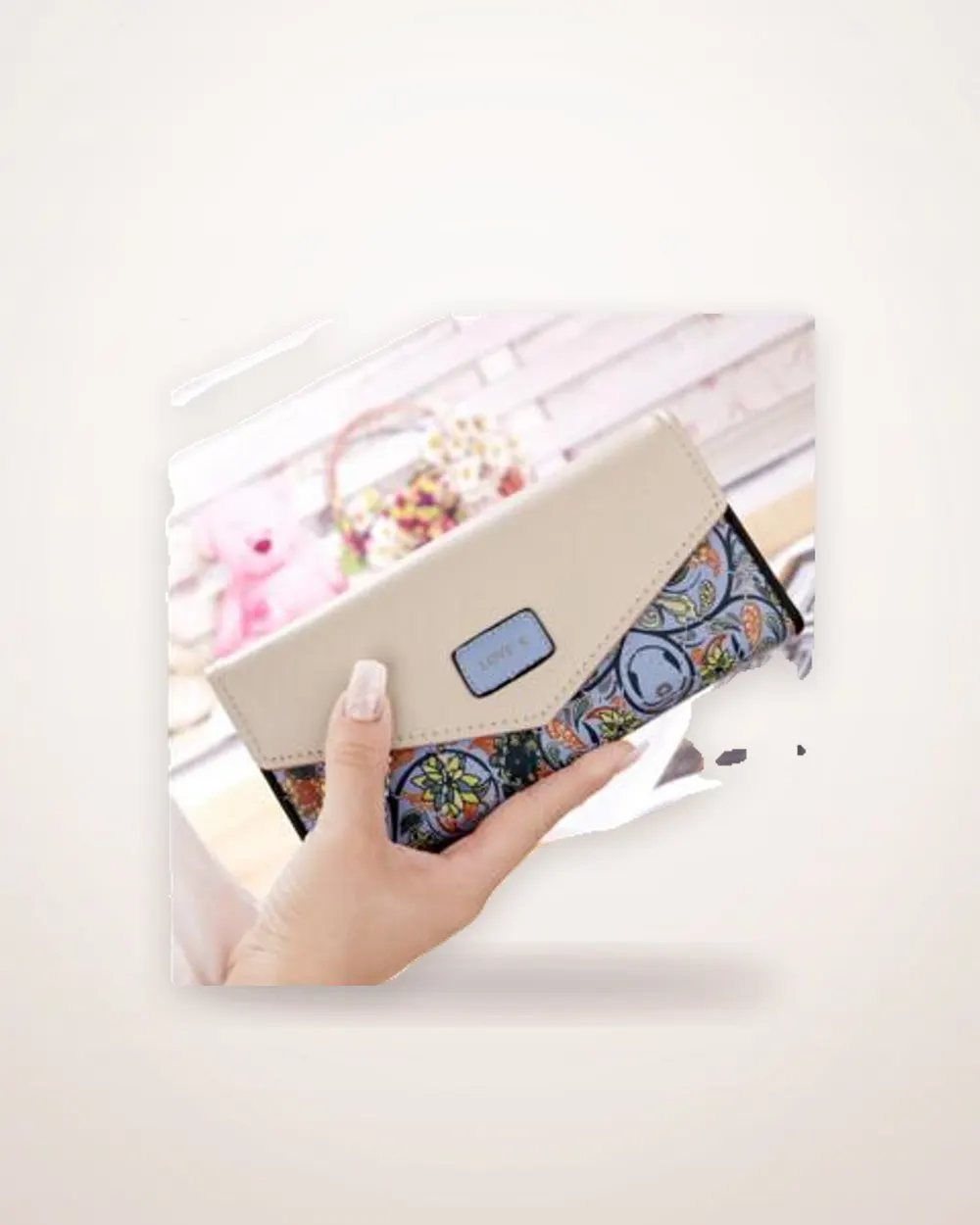 Embroidered Floral Zip Wallet