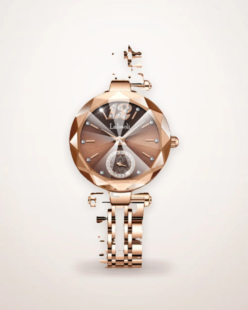 Gradient Glass Diamond-Accent Watch