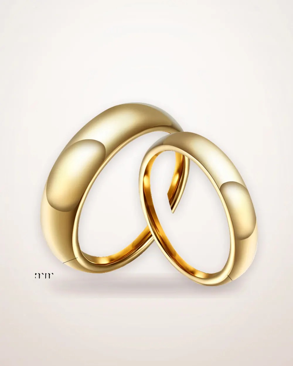 Gold-Tone Tungsten Carbide Couple Rings
