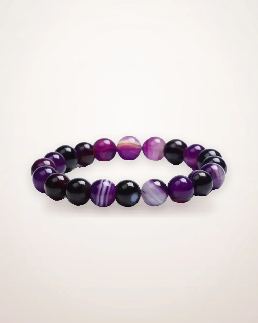 Violet Agate Bead Bracelet