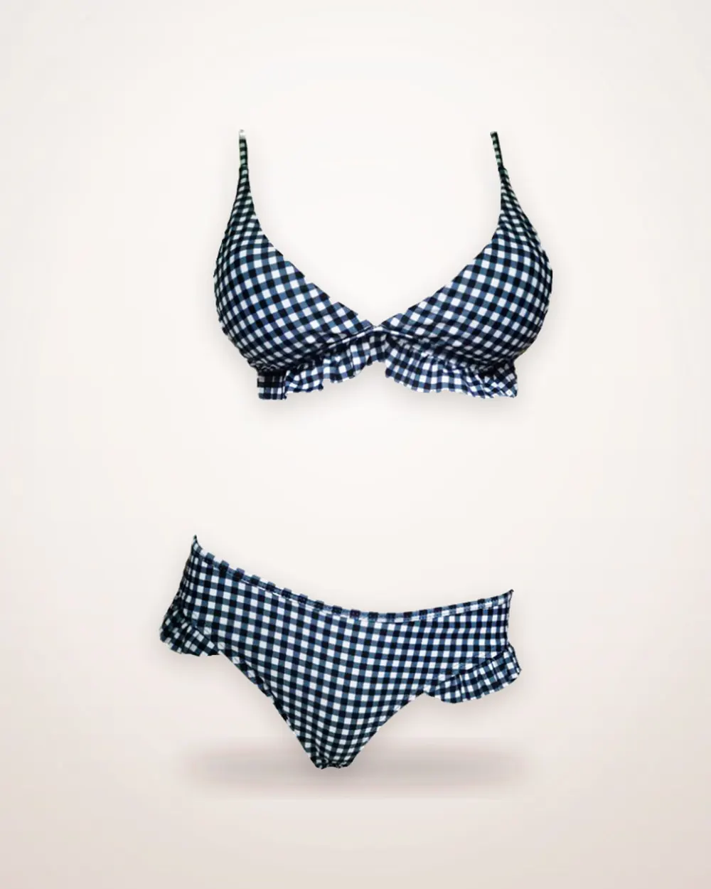Red and Green Plaid Bikini Set