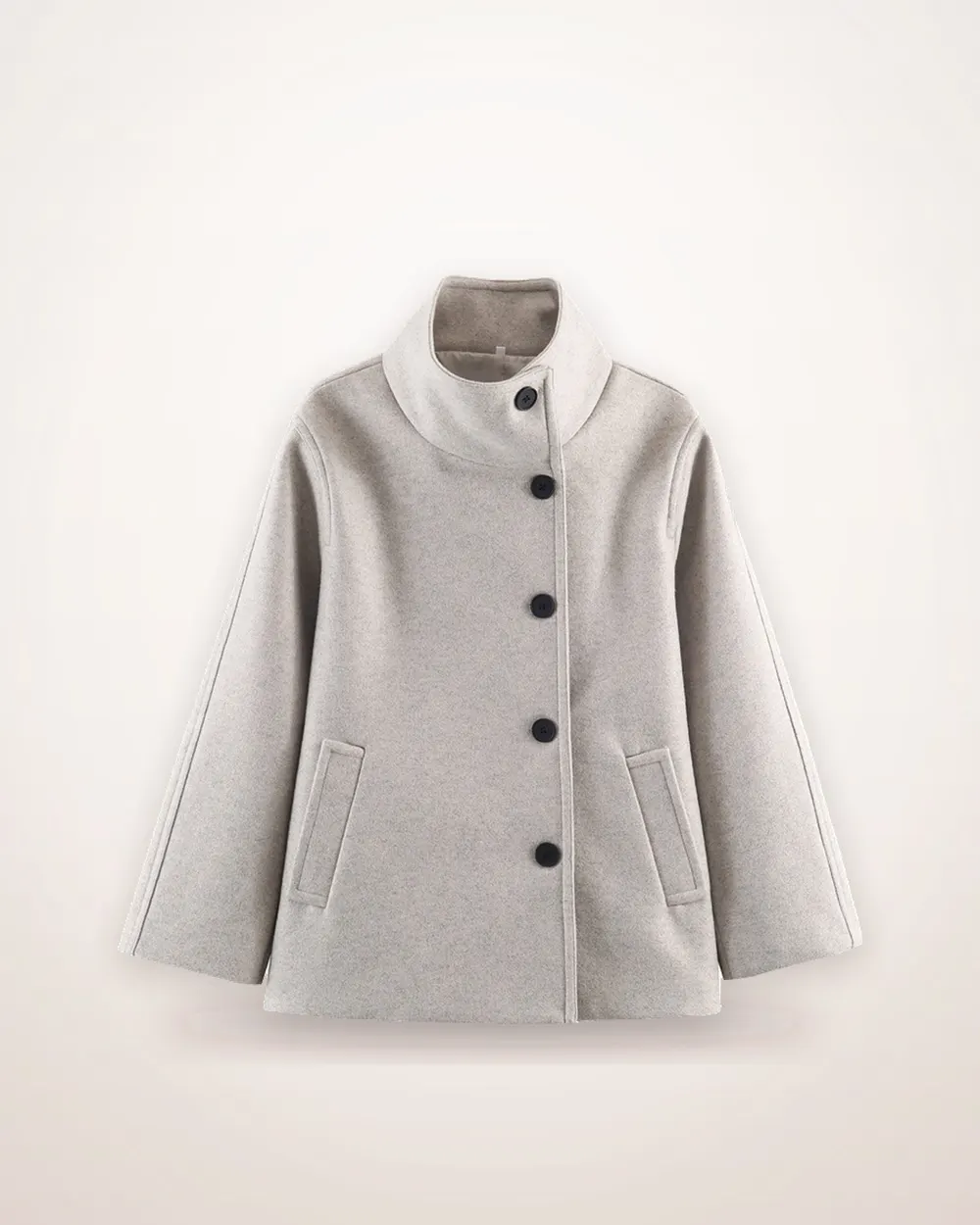 Satin High Collar Short Coat