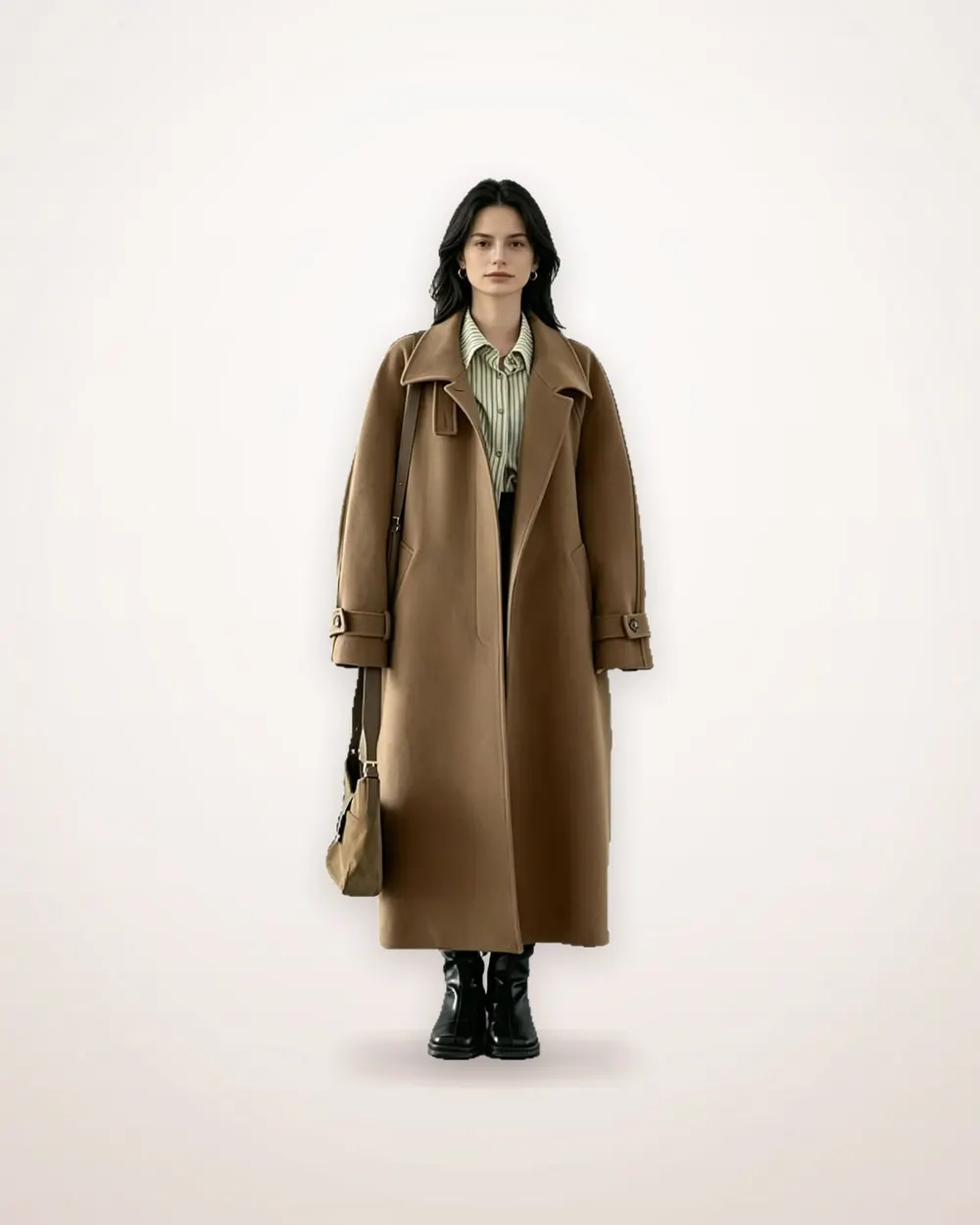 Loose-Fit Longline Drawstring Coat