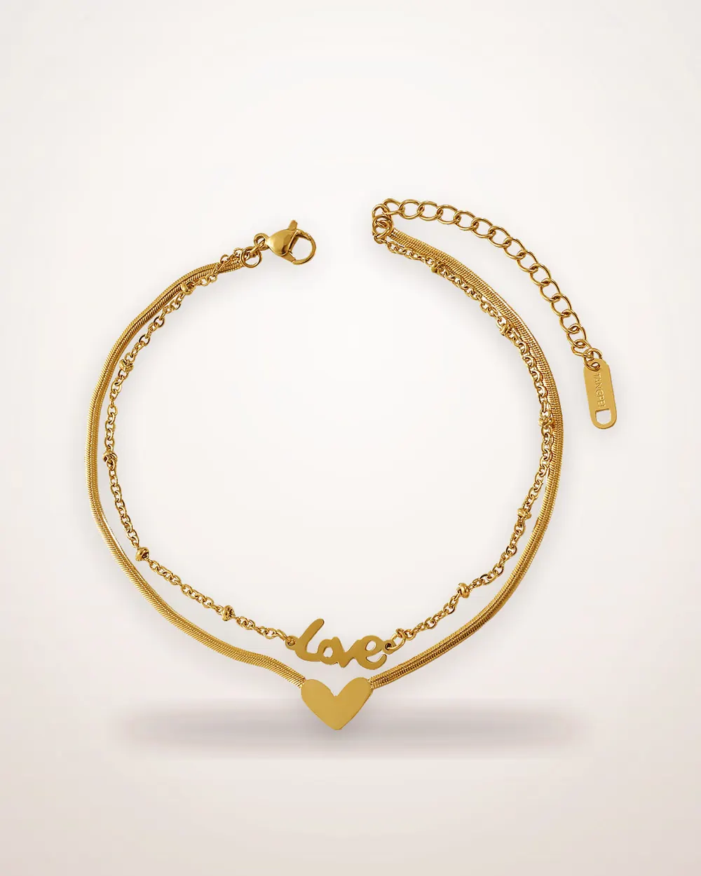 Heart Pendant Double-Layer Anklet