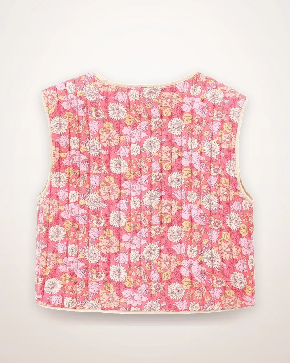 Reversible Floral Short Vest