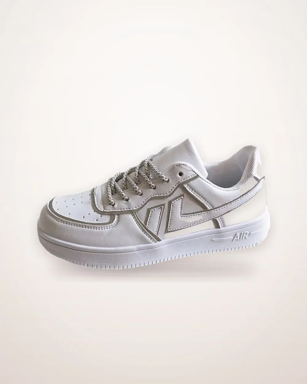 Reflective White Low-Top Sneaker