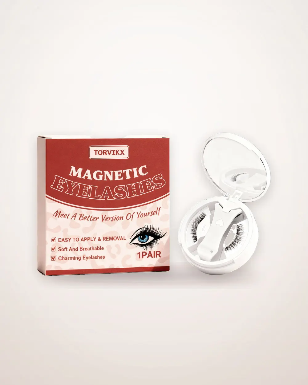 Magnetic False Eyelash Set with Applicator Clip