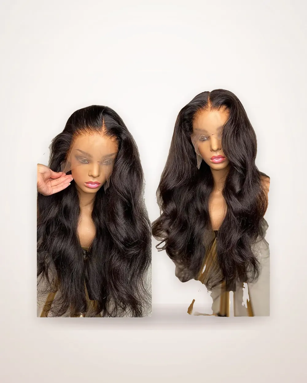 Long Curly Wave Wig with Side Bangs