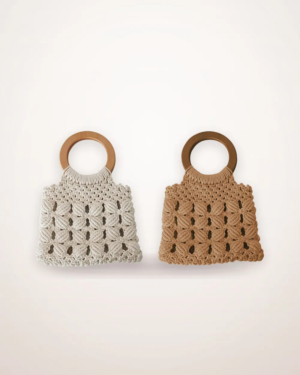 Round-Handle Woven Cotton Rope Bag