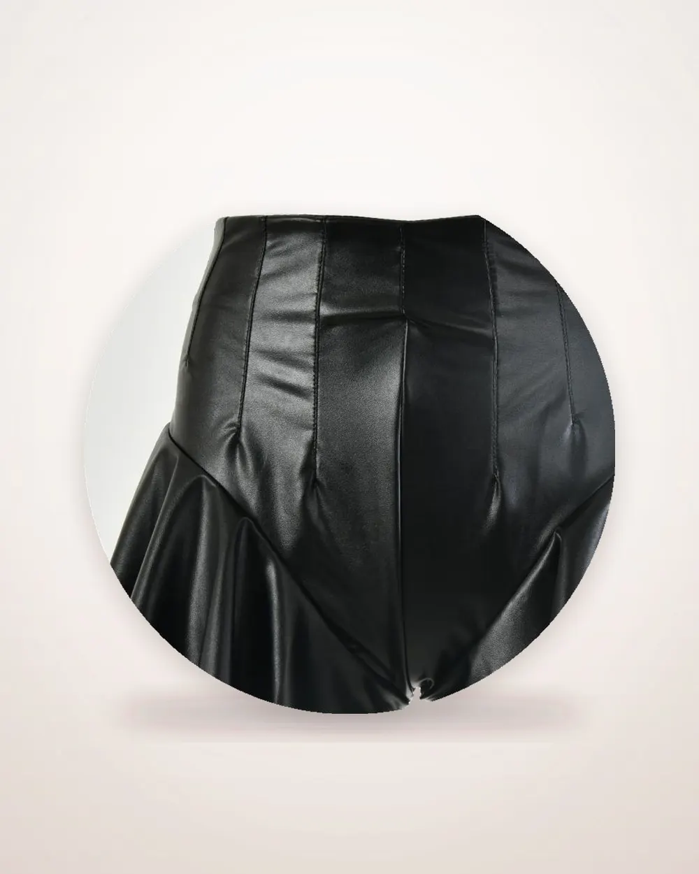 Black Wide-Hem Mini Skirt