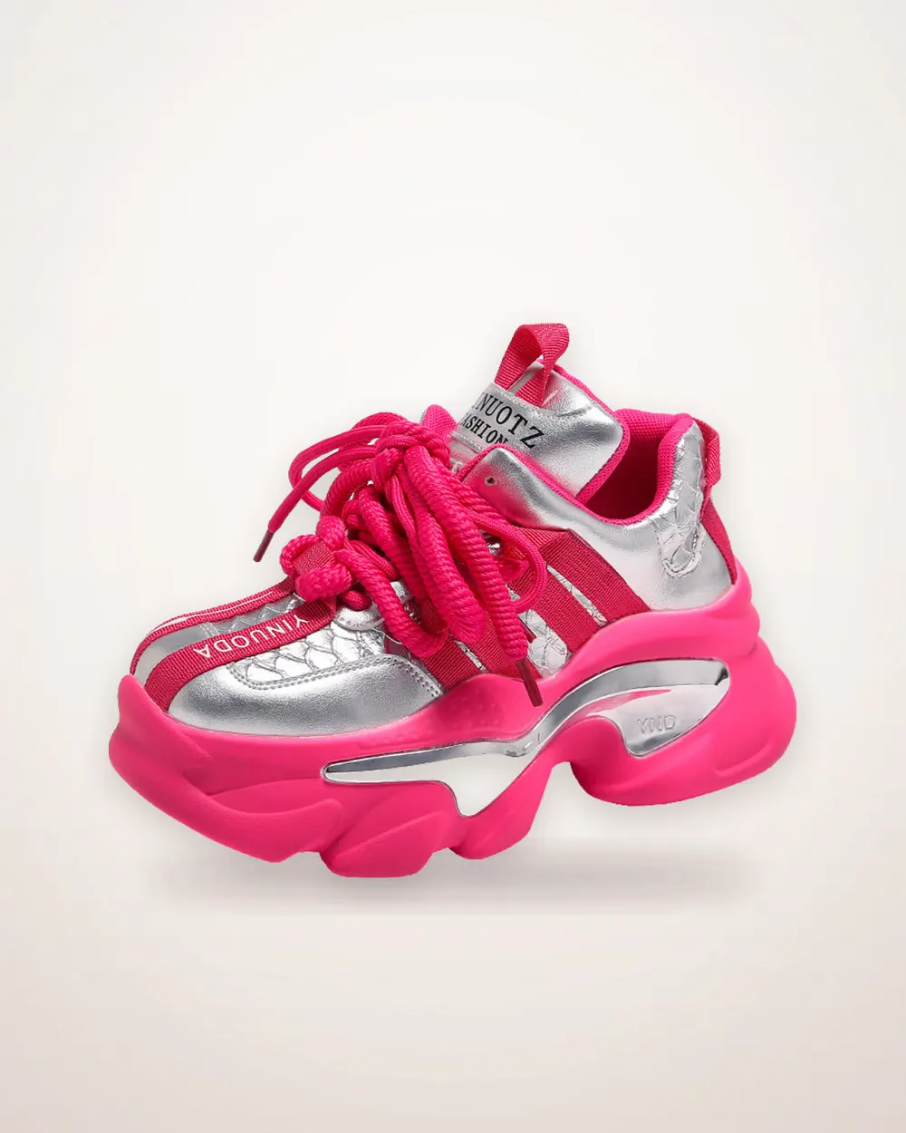 Mesh-Lined Platform Sneakers