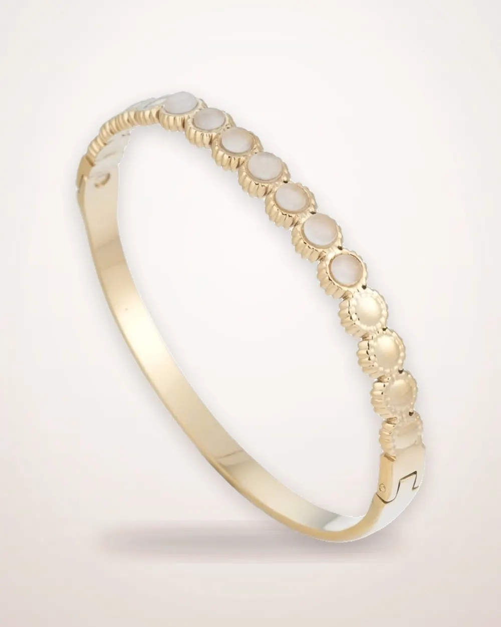 Cat Eye Stone Clasp Bangle