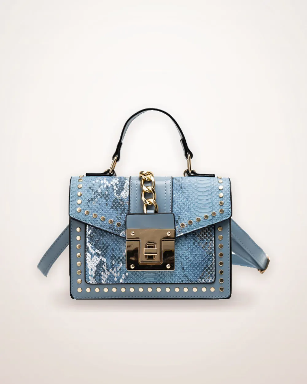 Alligator-Embossed PU Shoulder Bag