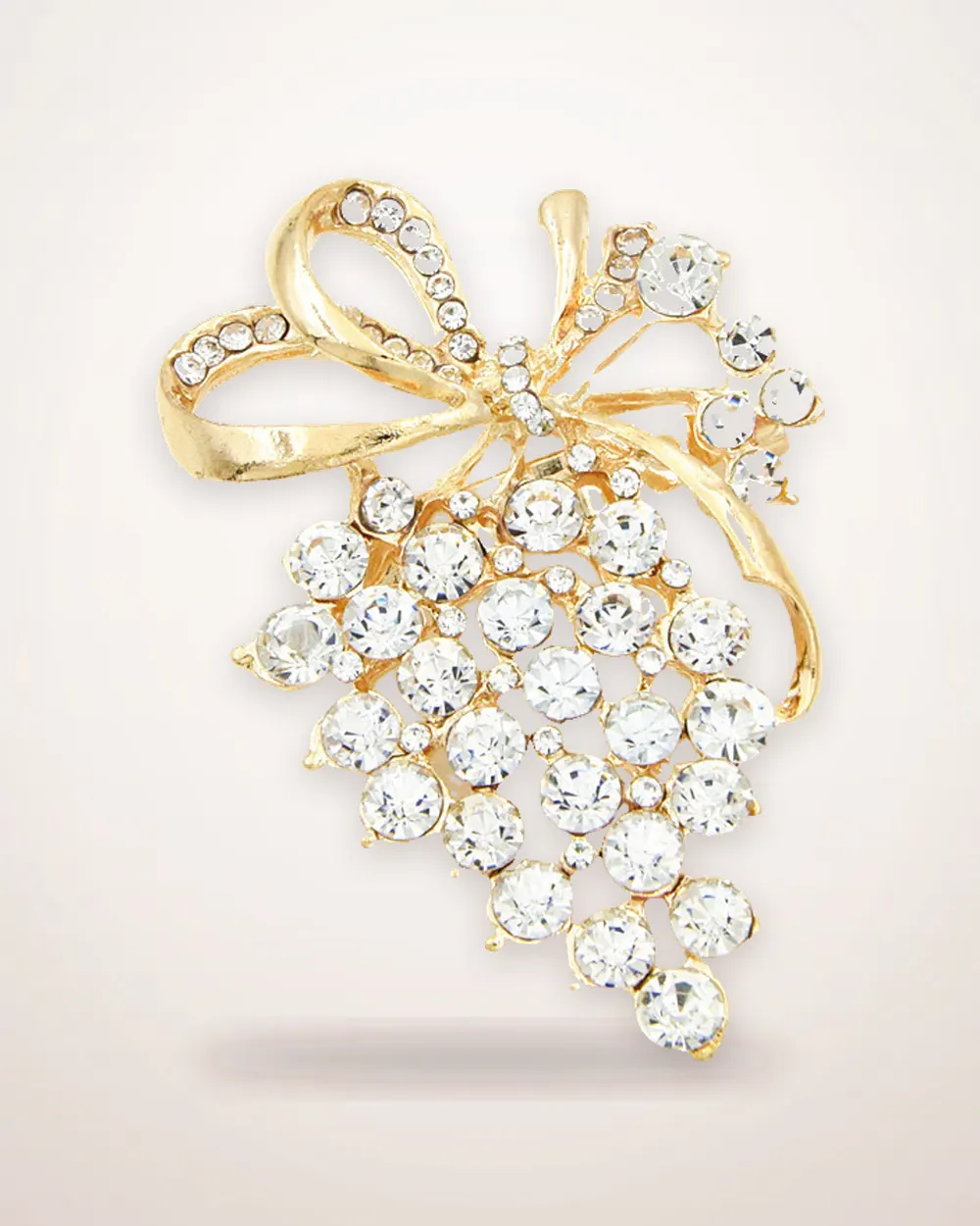 Diamond-Accent Grape Flower Brooch