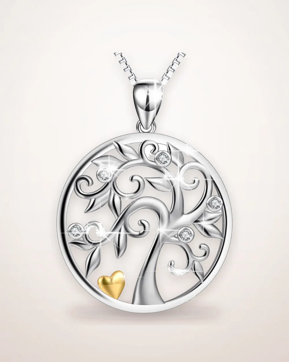 Openwork Tree of Life 925 Silver Necklace
