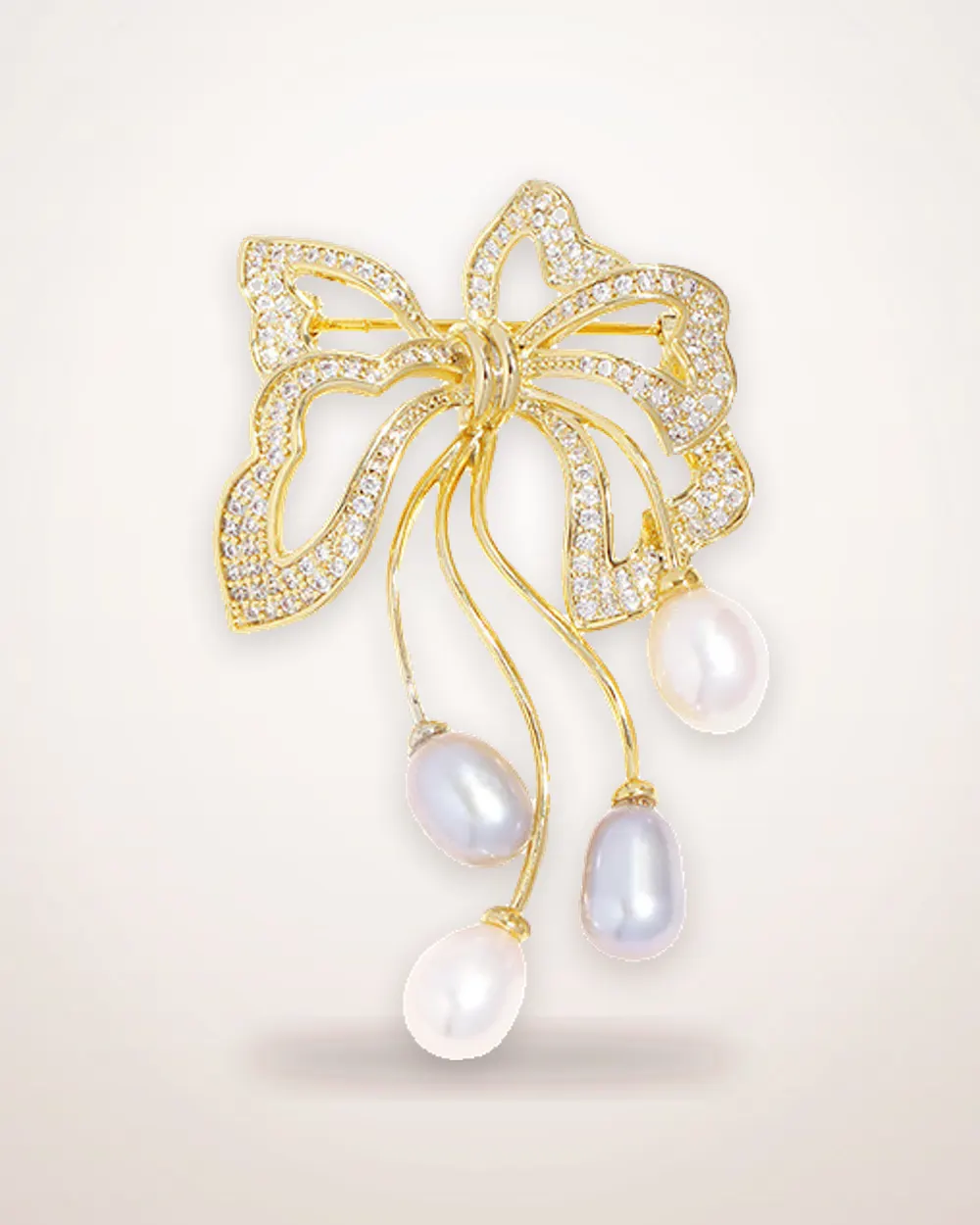 Bow Knot Freshwater Pearl Brooch