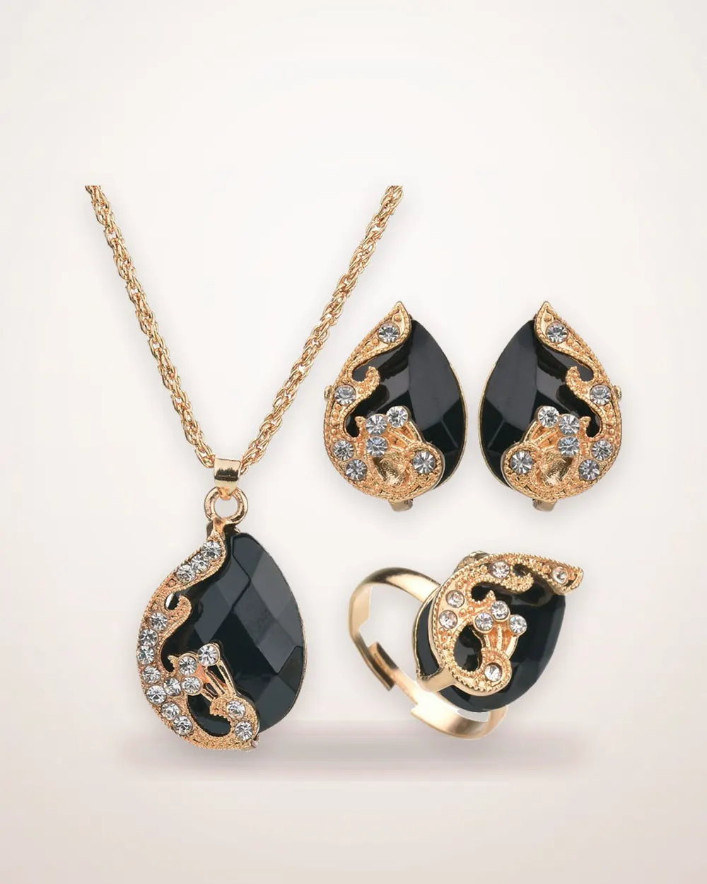 Rhinestone Necklace and Earring Set