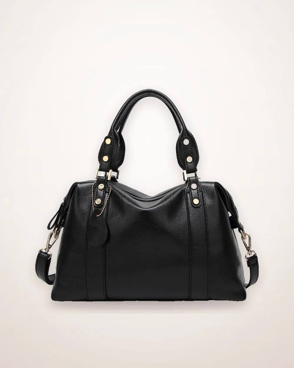 Lychee Textured PU Leather Shoulder Bag