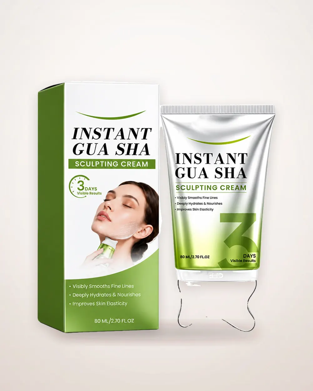 Gua Sha Sculpting Cream with Massage Head
