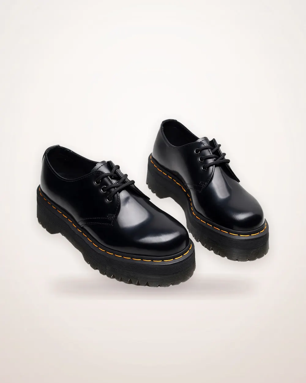 Cowhide Lace-Up Platform Sneakers