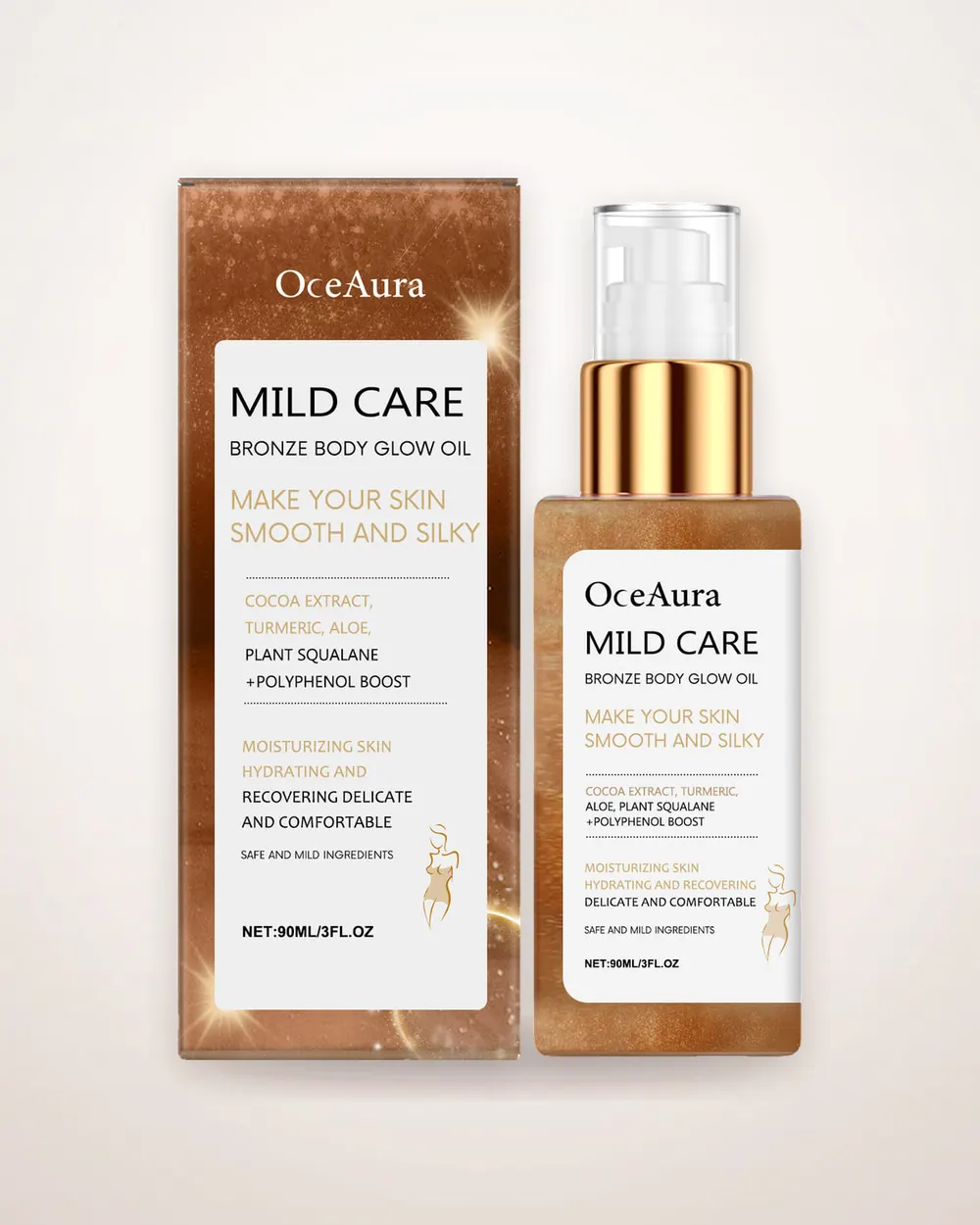 Bronze Body Glitter Oil with Squalane