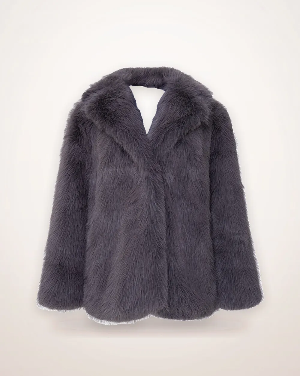 Solid Color Faux Fur Short Coat