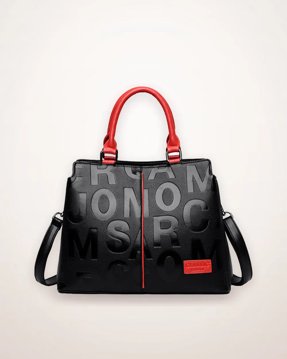 Structured PU Handbag with Double Straps