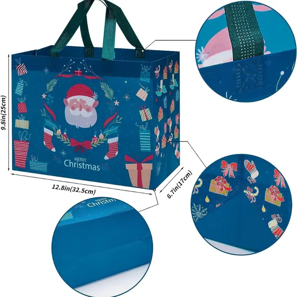 12-Piece Christmas Non-Woven Tote Bag Set