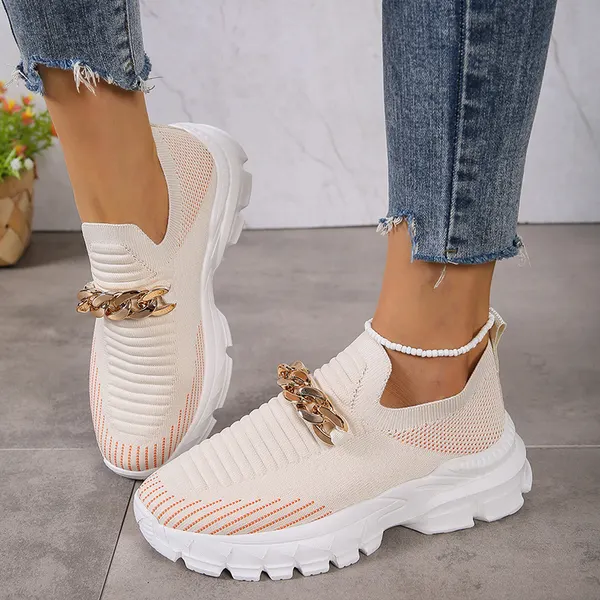 Mesh Fly-Woven Slip-On Walking Shoe
