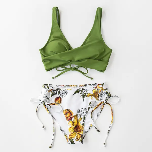 Two-Piece Lace-Up Front Bikini