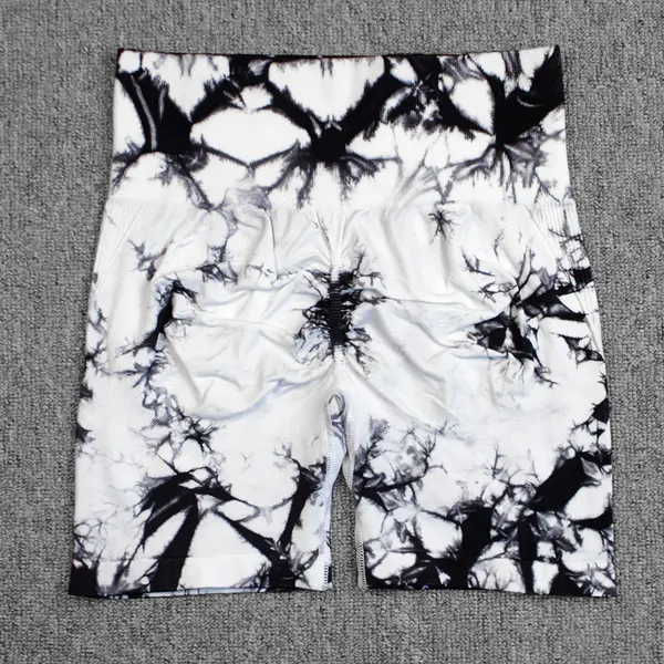Tie-Dye High-Waist Yoga Shorts