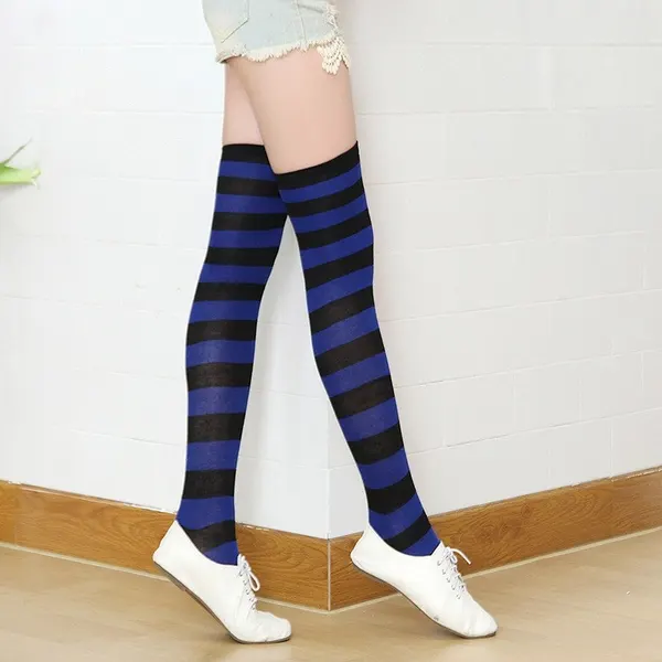 Two-Tone Striped Ankle Socks