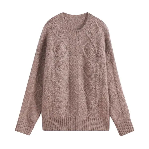 Alpaca Cotton Twist Knit Sweater