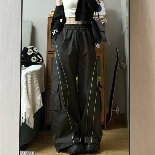 High-Waist Cargo Track Pants