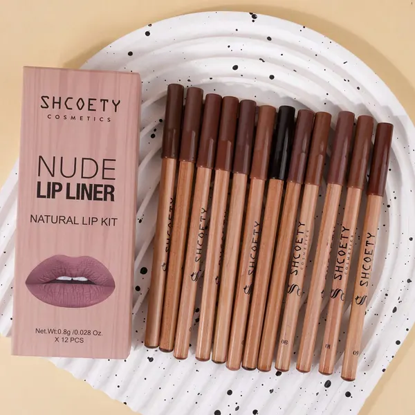 12-Piece Nude Matte Lip Liner Set