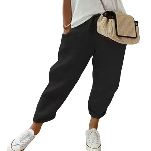 Cotton Linen Solid Colour Trousers