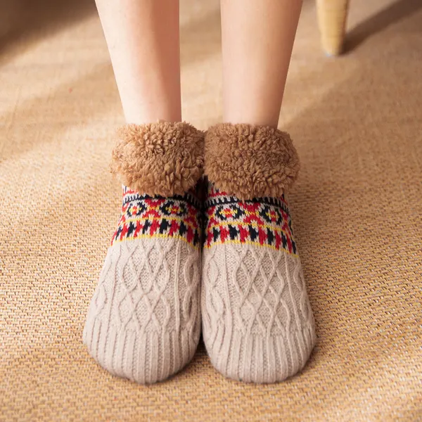 Jacquard Non-Slip Indoor Floor Socks