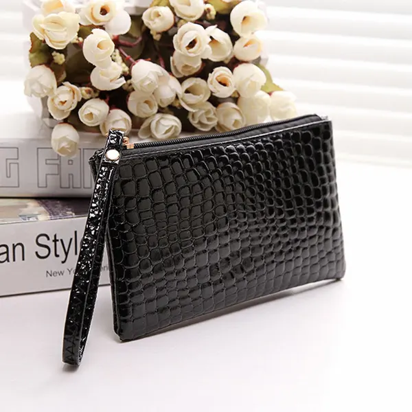 Crocodile Pattern PU Zip Wallet