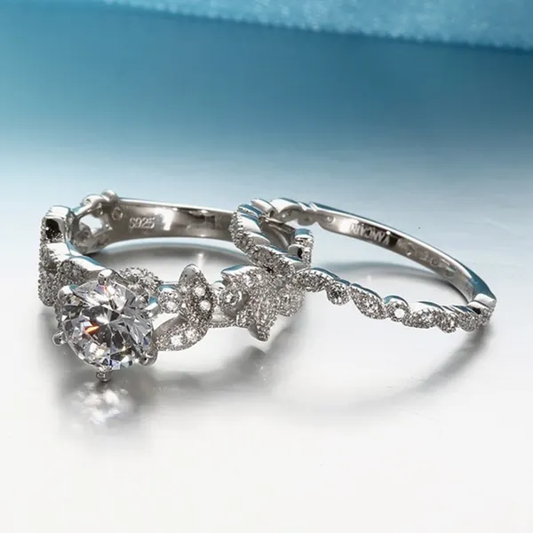 Leaf Motif Diamond-Set Ring