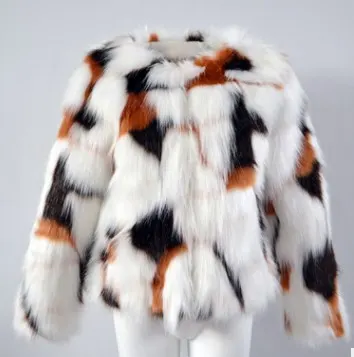 Multicolor Boho Fur Coat