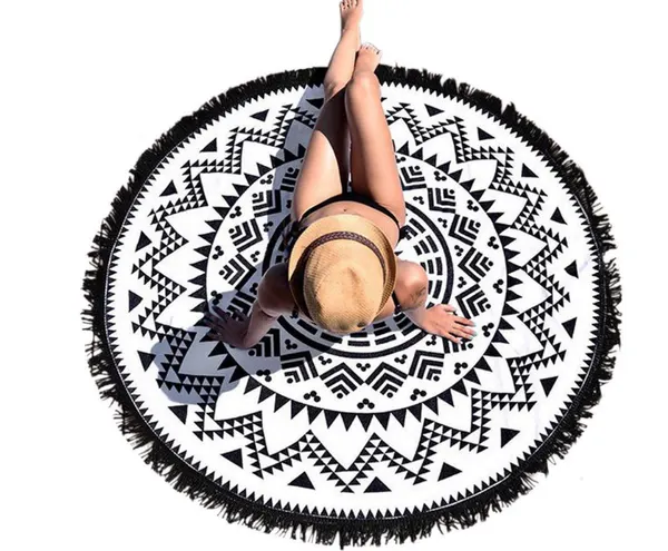 Fringed Round Beach Towel