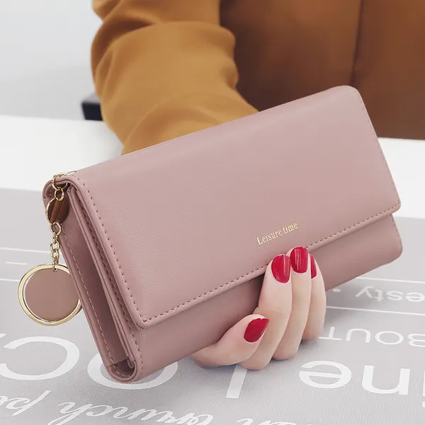 Tri-Fold Long Wallet with Pendant