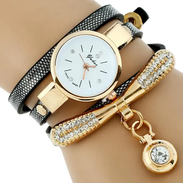 Rhinestone Gold Bracelet Watch