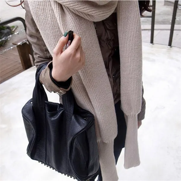 Long Knitted Wool Scarf