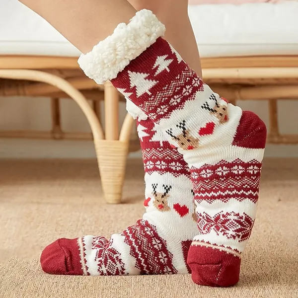 Christmas Embroidered Crew Socks