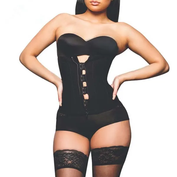 Zip-Front Latex Corset Shapewear