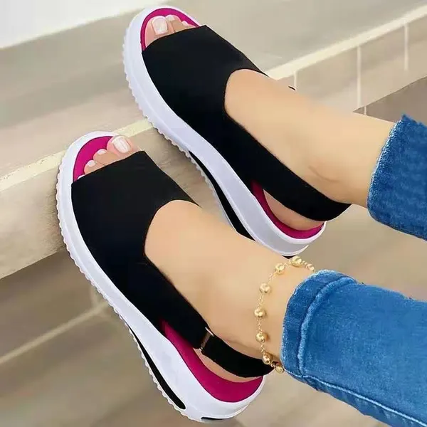 Fish Mouth Touch-Fastening Sandals